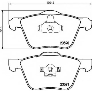 Колодки тормозные дисковые для VOLVO V70(SW), XC90 <b>HELLA PAGID 8DB 355 011-571 / T1473</b>