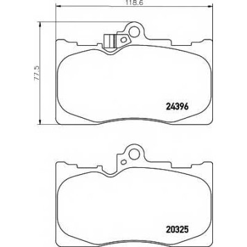 Колодки тормозные дисковые для LEXUS GS, IS, RC / TOYOTA CROWN, MARK <b>HELLA PAGID 8DB 355 012-121 / T1529</b>