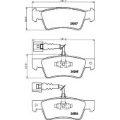 Колодки тормозные дисковые для VW TOUAREG(7L6,7L7,7LA) <b>HELLA PAGID 8DB 355 012-441 / T1609</b>