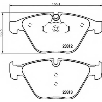 Колодки тормозные дисковые для BMW 5(E60,E61), 6(E63,E64), 7(E65,E66,E67) <b>HELLA PAGID 8DB 355 015-391 / T1989</b>