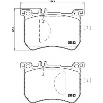 Колодки тормозные дисковые для MERCEDES S(V222,W222,X222), SL(R231) <b>HELLA PAGID 8DB 355 020-491 / T2188</b>