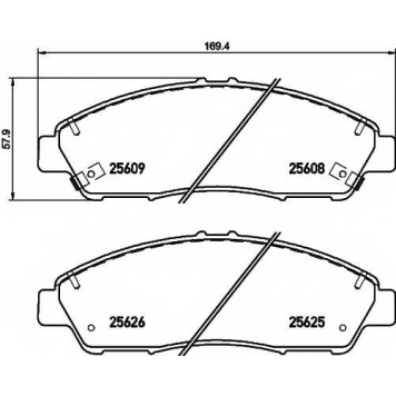 Колодки тормозные дисковые для ACURA MDX(YD2,YD3) / HONDA PILOT <b>HELLA PAGID 8DB 355 020-211 / T3153</b>