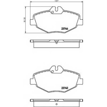 Колодки тормозные дисковые для MERCEDES E(S211,W211) <b>HELLA PAGID 8DB 355 018-731 / T5154</b>