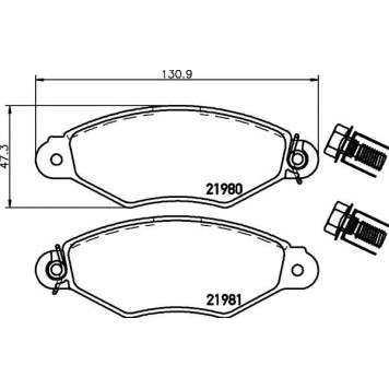 Колодки тормозные дисковые для CITROEN XSARA(N0) / PEUGEOT 206(2A/C), 306(7#,7A,7B,7C,N#,N3,N5) <b>HELLA PAGID 8DB 355 019-311 / T9073</b>