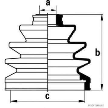 Комплект пылника приводного вала HERTH+BUSS JAKOPARTS J2861001
