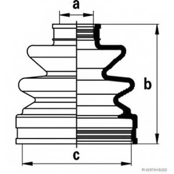 Комплект пылника приводного вала HERTH+BUSS JAKOPARTS J2885003