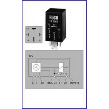 Реле, система накаливания HUCO 132061
