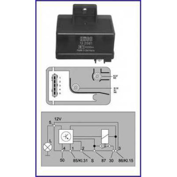 Реле, система накаливания HUCO 132081