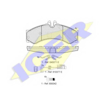 Колодки тормозные дисковые для MERCEDES SPRINTER(904, 905, 909) / VW LT(2, 2DA, 2DB, 2DC, 2DD, 2DE, 2DF, 2DH, 2DK) <b>ICER 141126-203 / 29153</b>