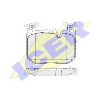 Колодки тормозные дисковые для BMW 1(F20,F21), 2(F22,F23,F46,F87), 3(F30,F31,F34,F35,F80), 4(F32,F33,F36,F82,F83) <b>ICER 182093-203 / 25028</b>