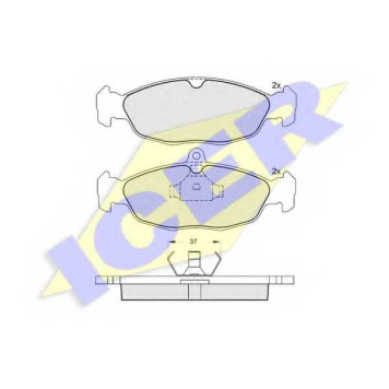 Колодки тормозные дисковые для DAEWOO LANOS, LEMANS, NEXIA / OPEL ASTRA, COMBO, CORSA, TIGRA, VECTRA <b>ICER 180858 / 20547</b>