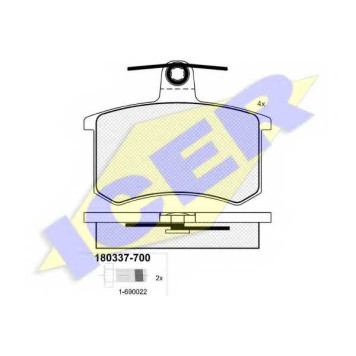Колодки тормозные дисковые для AUDI 80(8C,B4) / FIAT CROMA(154) / LANCIA THEMA(834) <b>ICER 180337-700 / 20668</b>