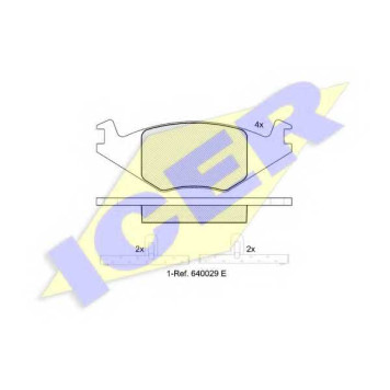 Колодки тормозные дисковые для VW GOLF(19E,1G1), JETTA(165,19E,1G2), PASSAT(32B,33), POLO(80,86C,86CF) <b>ICER 180461 / 20889</b>