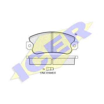Колодки тормозные дисковые для FIAT 131(131#), 147, 900 T/E(200#), PANDA(141A#), REGATA(138), RITMO(138A), UNO(146A/E) <b>ICER 180418 / 20950</b>