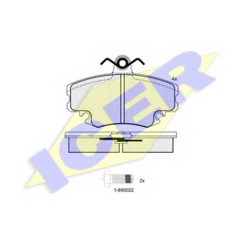 Колодки тормозные дисковые для RENAULT CLIO, LOGAN EXPRESS, LOGAN, MEGANE, RAPID, SANDERO/STEPWAY, TWINGO <b>ICER 180993-204 / 21463</b>