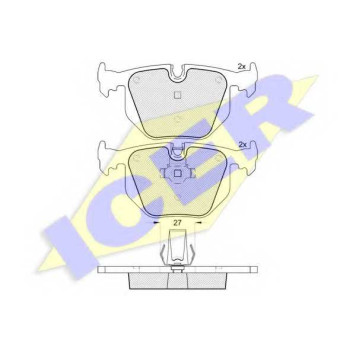 Колодки тормозные дисковые для BMW 3(E46) / LAND ROVER RANGE ROVER(LM) <b>ICER 181552 / 21487</b>