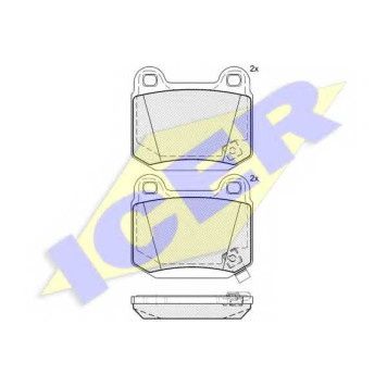Колодки тормозные дисковые для INFINITI G / MITSUBISHI LANCER / NISSAN 350 Z / PEUGEOT 208 / SUBARU FORESTER, IMPREZA, WRX <b>ICER 181634 / 21580</b>