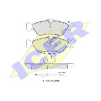 Колодки тормозные дисковые для MERCEDES G(W463), SPRINTER(903) <b>ICER 141103 / 21592</b>