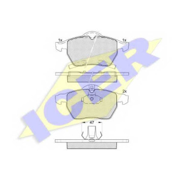 Колодки тормозные дисковые для OPEL ASTRA(F07#, F08#, F35#, F48#, F67), ZAFIRA(F75#) / SAAB 9-5(YS3E) <b>ICER 181383 / 23117</b>