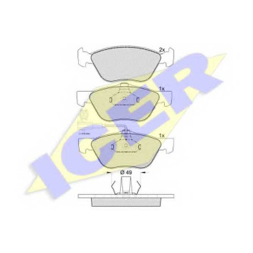 Колодки тормозные дисковые для FIAT BRAVA(182), MAREA(185), PUNTO(188) / LANCIA LYBRA(839AX,839BX) <b>ICER 181601 / 23222</b>