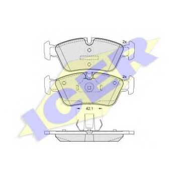 Колодки тормозные дисковые для BMW 3(E36,E46), Z3(E36), Z4(E85,E86) <b>ICER 181295 / 23287</b>