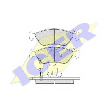 Колодки тормозные дисковые для KIA CLARUS(GC,K9A) <b>ICER 181269 / 23450</b>