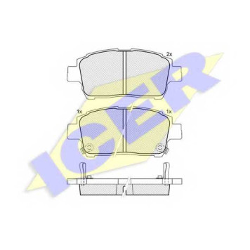 Колодки тормозные дисковые для TOYOTA CELICA, ECHO, MR, PLATZ, PRIUS, SIENTA, YARIS <b>ICER 181386 / 23510</b>