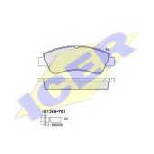 Колодки тормозные дисковые для CITROEN BERLINGO, C-ELYSEE, C2, C3, C4 CACTUS, C4, DS3, XSARA / PEUGEOT 1007, 2008, 206, 207, 208, 301, 307, PARTNER <b>ICER 181388-701 / 23599</b>