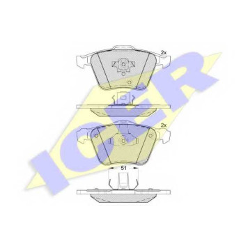 Колодки тормозные дисковые для VOLVO XC90 <b>ICER 181655 / 24141</b>