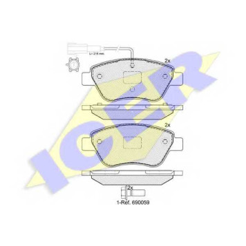 Колодки тормозные дисковые для CITROEN NEMO(AA#) / FIAT 500(312), LINEA(323), PUNTO(199) / PEUGEOT BIPPER(AA#) <b>ICER 181444-203 / 23706</b>