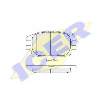 Колодки тормозные дисковые для LEXUS RX(MCU15) <b>ICER 182107 / 23929</b>