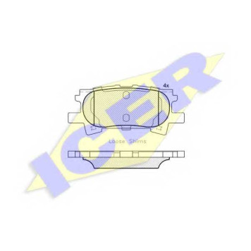 Колодки тормозные дисковые для LEXUS RX(GSU3#, MCU3#, MHU3#) / TOYOTA HARRIER(ACU3#, GSU3#, MCU3#, MHU3#), KLUGER(#ACU2#, #MCU2#) <b>ICER 181751 / 23967</b>