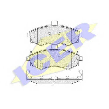 Колодки тормозные дисковые для HYUNDAI ELANTRA(XD), MATRIX(FC) <b>ICER 181643 / 24031</b>