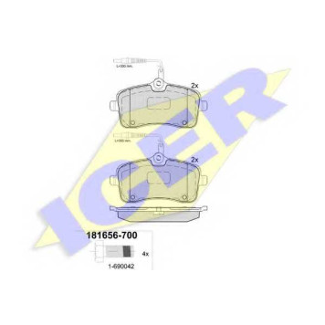 Колодки тормозные дисковые для PEUGEOT 407(6C#,6D#,6E#) <b>ICER 181656-700 / 24134</b>