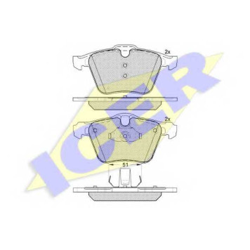 Колодки тормозные дисковые для FORD GALAXY(WA6), MONDEO(BA7), S-MAX(WA6) / VOLVO S60, S80(AS), V60, V70(BW), XC70 <b>ICER 181805 / 24142</b>