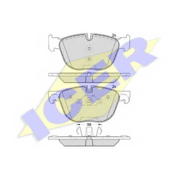 Колодки тормозные дисковые для BMW X5(E70,F15,F85), X6(E71,E72,F16,F86) <b>ICER 181919 / 24170</b>