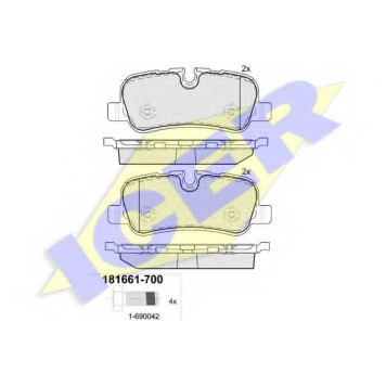 Колодки тормозные дисковые для LAND ROVER DISCOVERY(LA,LA#,TAA), RANGE ROVER(LM,LS) <b>ICER 181661-700 / 24192</b>