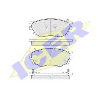 Колодки тормозные дисковые для MAZDA 6(GG,GY) <b>ICER 181542 / 24246</b>
