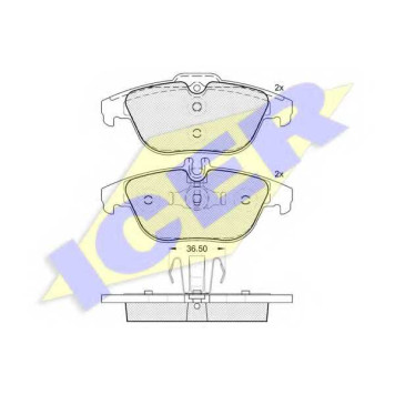 Колодки тормозные дисковые для MERCEDES C(C204, C205, S204, S205, W204, W205), E(A207, C207, S212, W212) <b>ICER 181863 / 24253</b>