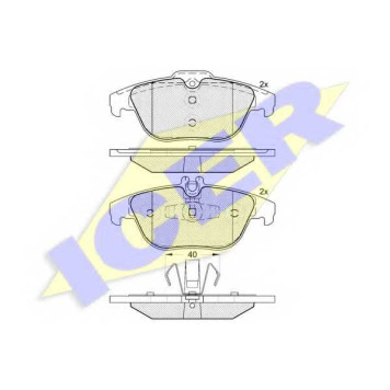 Колодки тормозные дисковые для MERCEDES C(S204,W204), E(A207,C207), GLK(X204) <b>ICER 181900 / 24254</b>