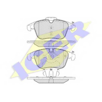Колодки тормозные дисковые для CITROEN C5(RD#,TD#) / PEUGEOT 508 <b>ICER 181886 / 24332</b>