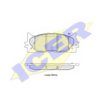Колодки тормозные дисковые для LEXUS ES(ASV6#, AVV6#, GSV6#) / TOYOTA AURION(ACV4#, GSV4#), AVALON(GSX3#), CAMRY(#XV3#, #XV4#, ACV3#, AVV5#, MCV3#, XV5#) <b>ICER 181764 / 24350</b>