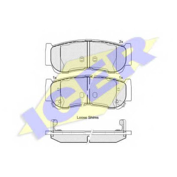 Колодки тормозные дисковые для HYUNDAI H-1, SANTA FE(CM) <b>ICER 181829 / 24488</b>