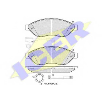 Колодки тормозные дисковые для CITROEN JUMPER / FIAT DUCATO(250,290) / PEUGEOT BOXER <b>ICER 141803 / 24468</b>