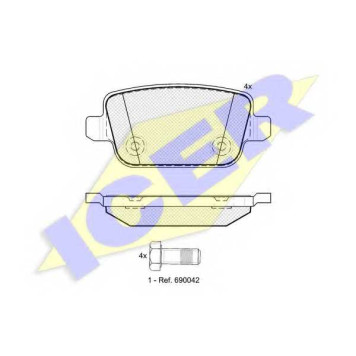 Колодки тормозные дисковые для FORD FOCUS, GALAXY, KUGA, MONDEO, S-MAX / LAND ROVER FREELANDER / VOLVO S80, V70, XC70 <b>ICER 181801 / 24537</b>