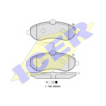 Колодки тормозные дисковые для CITROEN JUMPY, SPACETOURER / FIAT SCUDO(270, 272) / PEUGEOT EXPERT(VF3A#, VF3U#, VF3V#, VF3X#), TRAVELLER / TOYOTA PROACE <b>ICER 141802 / 24595</b>
