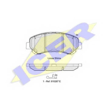 Колодки тормозные дисковые для NISSAN JUKE(F15), QASHQAI(J10,JJ10), TEANA(J32), X-TRAIL(T31) / SUZUKI KIZASHI(FR) <b>ICER 181834 / 24632</b>