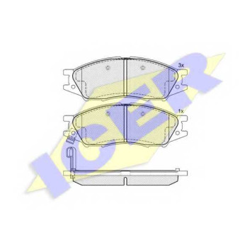 Колодки тормозные дисковые для NISSAN ALMERA(B10,N16), SUNNY <b>ICER 181635 / 24647</b>