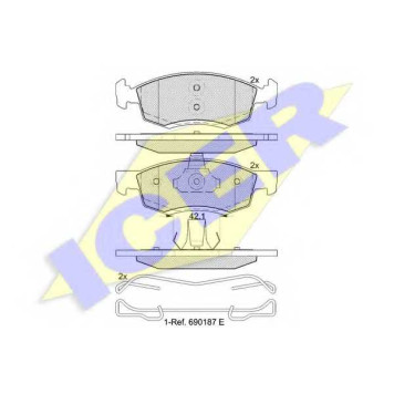 Колодки тормозные дисковые для RENAULT LOGAN EXPRESS, LOGAN(KS#,LS#) <b>ICER 181924 / 24673</b>