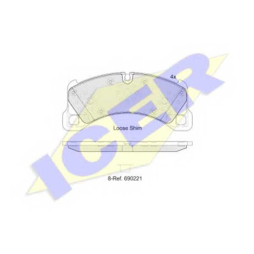 Колодки тормозные дисковые для PORSCHE CAYENNE(92A) <b>ICER 182206 / 24685</b>